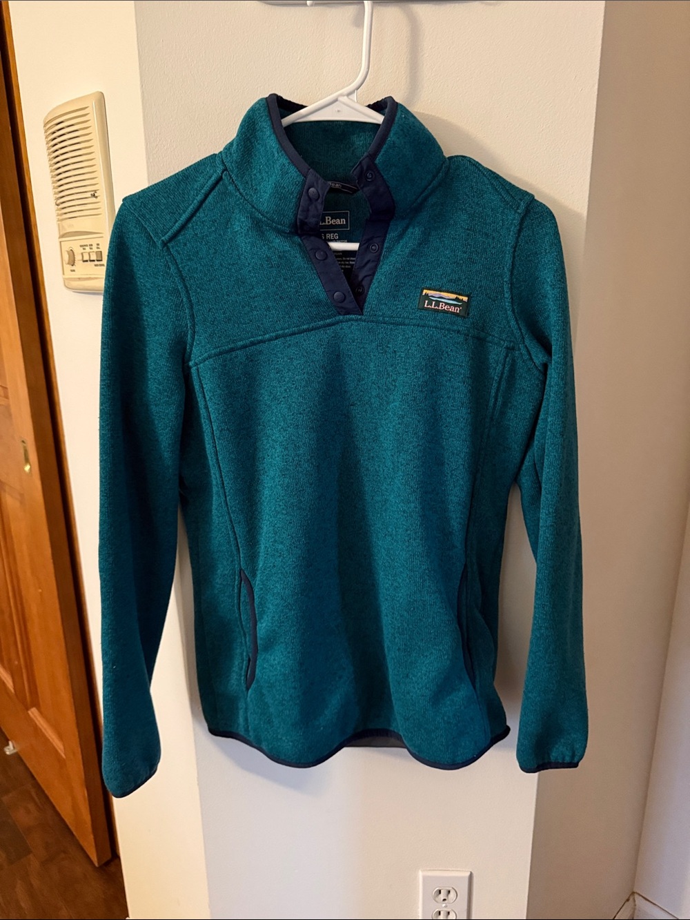 L.L. Bean Women's Teal Snap-Front Fleece Pullover
